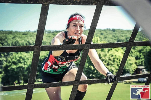 Hungarian military woman wearing the black Tigers Eye bra to a spartan race
